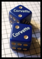 Dice : Dice - 6D - Blue With white Pips and Corvette in Letters - Ebay Apr 2010